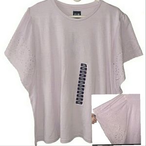 - GAP LIGHT LILAC EYELET SLEEVE TOP